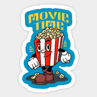 Popcorn Mascot Cartoon Sticker